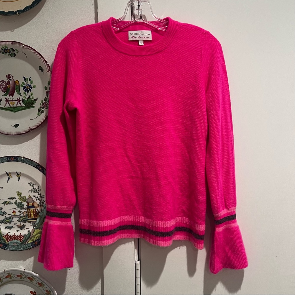 Pink Cashmere Sweater Bell Sleeves